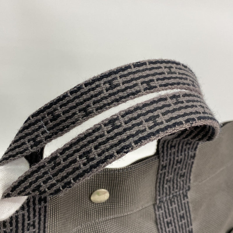 【6gc3659-k】エルメス トートバッグ エールラインMM キャンバス グレー シルバー金具【中古】メンズ レディース ユニセックス