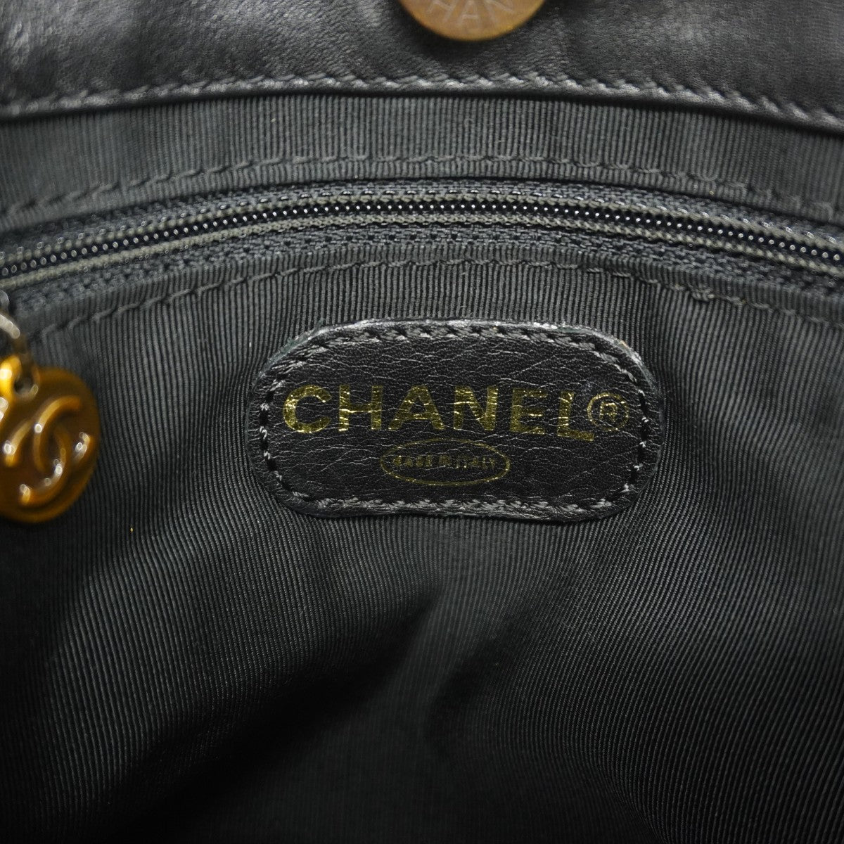 【6gc3661-k】シャネル トートバッグ レザー ブラック シルバー金具【中古】レディース
