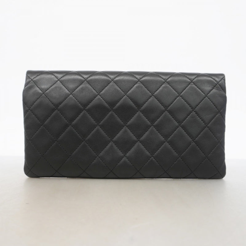 【6gc3662-k】シャネル クラッチバッグ マトラッセ ラムスキン ブラック ゴールド金具【中古】メンズ レディース ユニセックス