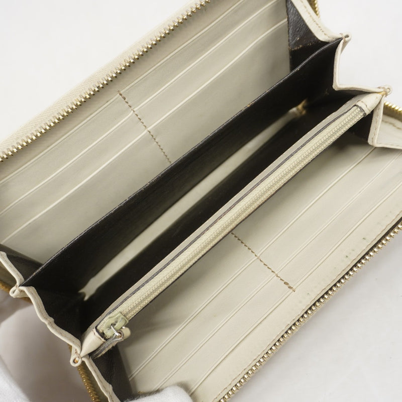【6gc3664-k】グッチ 長財布 グッチシマ 212110 レザー アイボリー ゴールド金具【中古】レディース