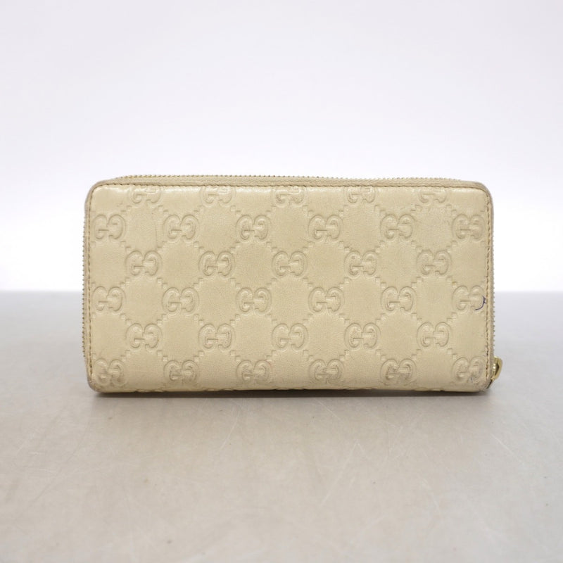 【6gc3664-k】グッチ 長財布 グッチシマ 212110 レザー アイボリー ゴールド金具【中古】レディース
