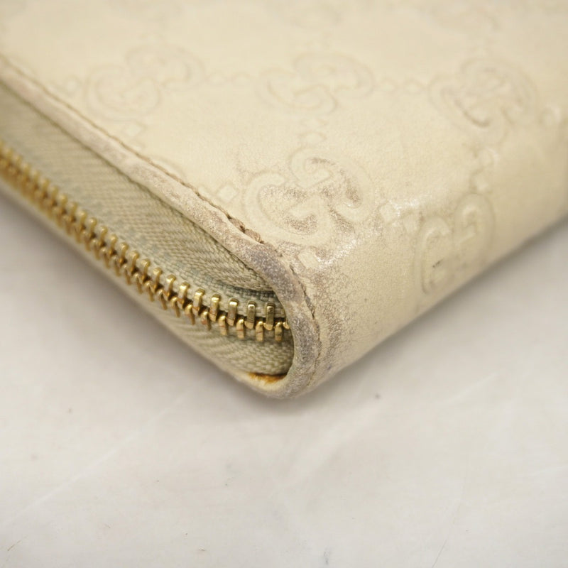 【6gc3664-k】グッチ 長財布 グッチシマ 212110 レザー アイボリー ゴールド金具【中古】レディース