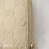 【6gc3664-k】グッチ 長財布 グッチシマ 212110 レザー アイボリー ゴールド金具【中古】レディース