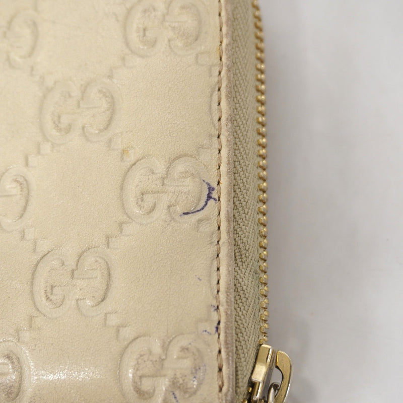 【6gc3664-k】グッチ 長財布 グッチシマ 212110 レザー アイボリー ゴールド金具【中古】レディース