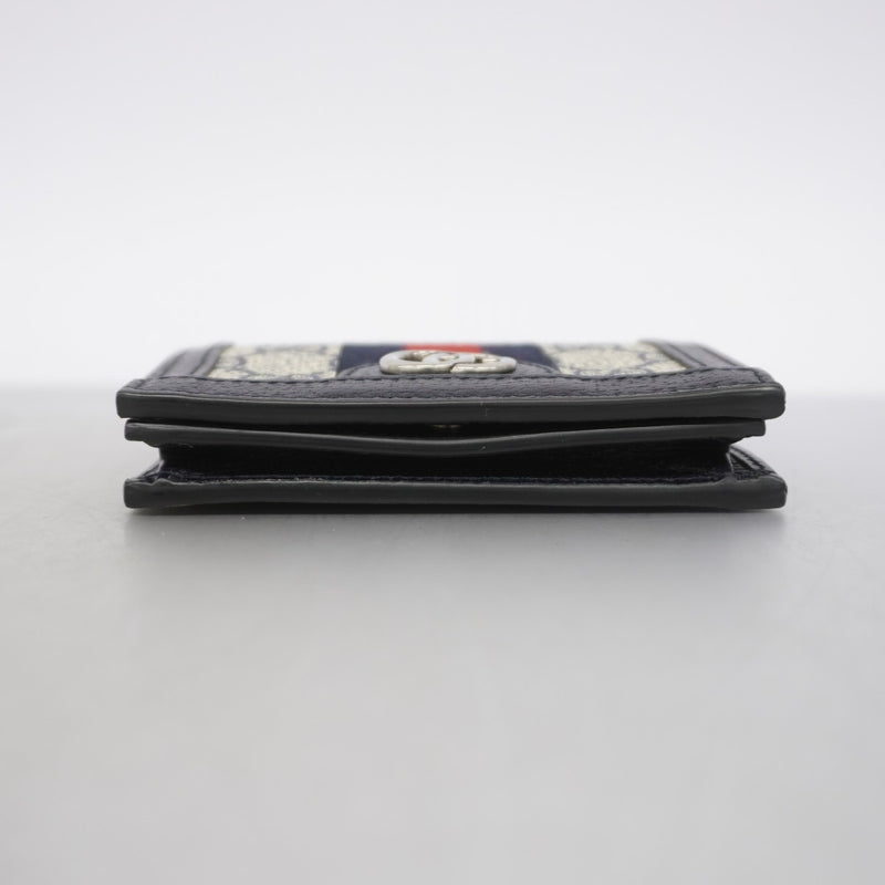 【6gc3665-k】グッチ 財布 オフィディア 523155 PVC ネイビー シルバー金具【中古】メンズ レディース ユニセックス