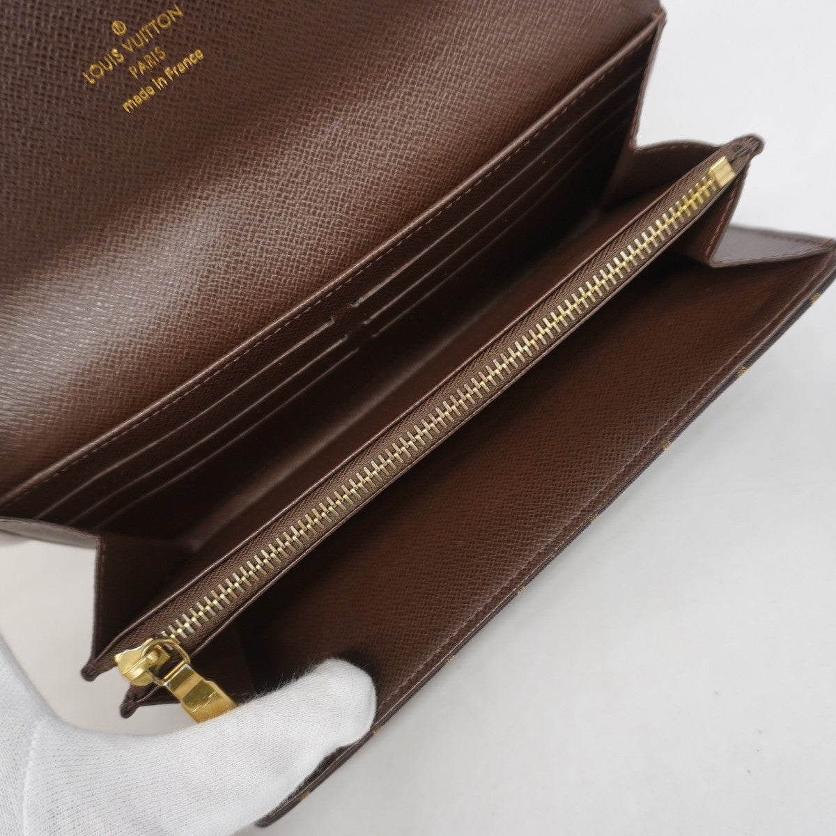 【6gc3668-k】ルイヴィトン 長財布 モノグラム・ミニラン ポルトフォイユサラ M95234 エベヌ【中古】レディース