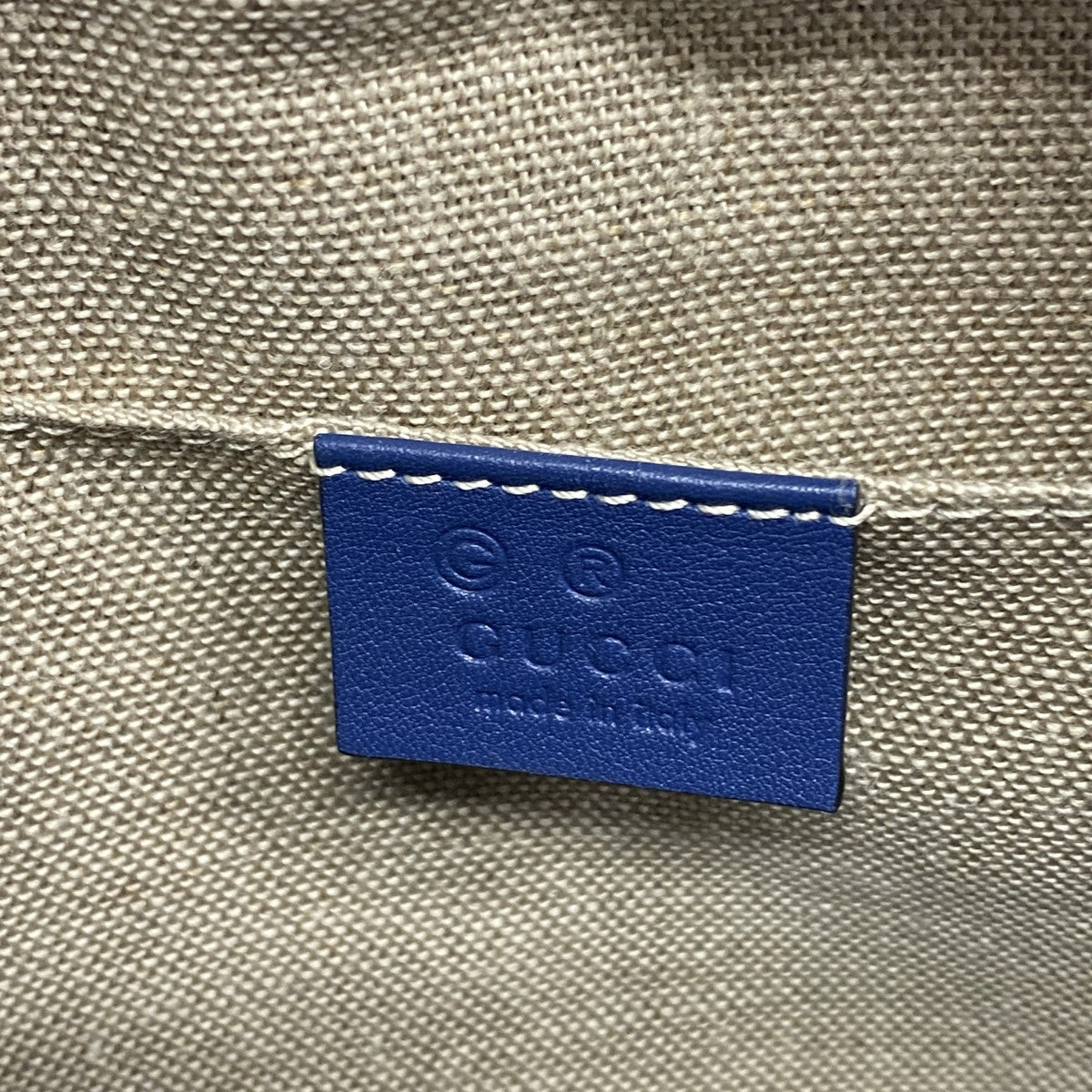 【6gc3674-k】グッチ ショルダーバッグ グッチシマ 449413 レザー ブルー シャンパンゴールド金具【中古】レディース