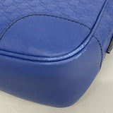 【6gc3674-k】グッチ ショルダーバッグ グッチシマ 449413 レザー ブルー シャンパンゴールド金具【中古】レディース