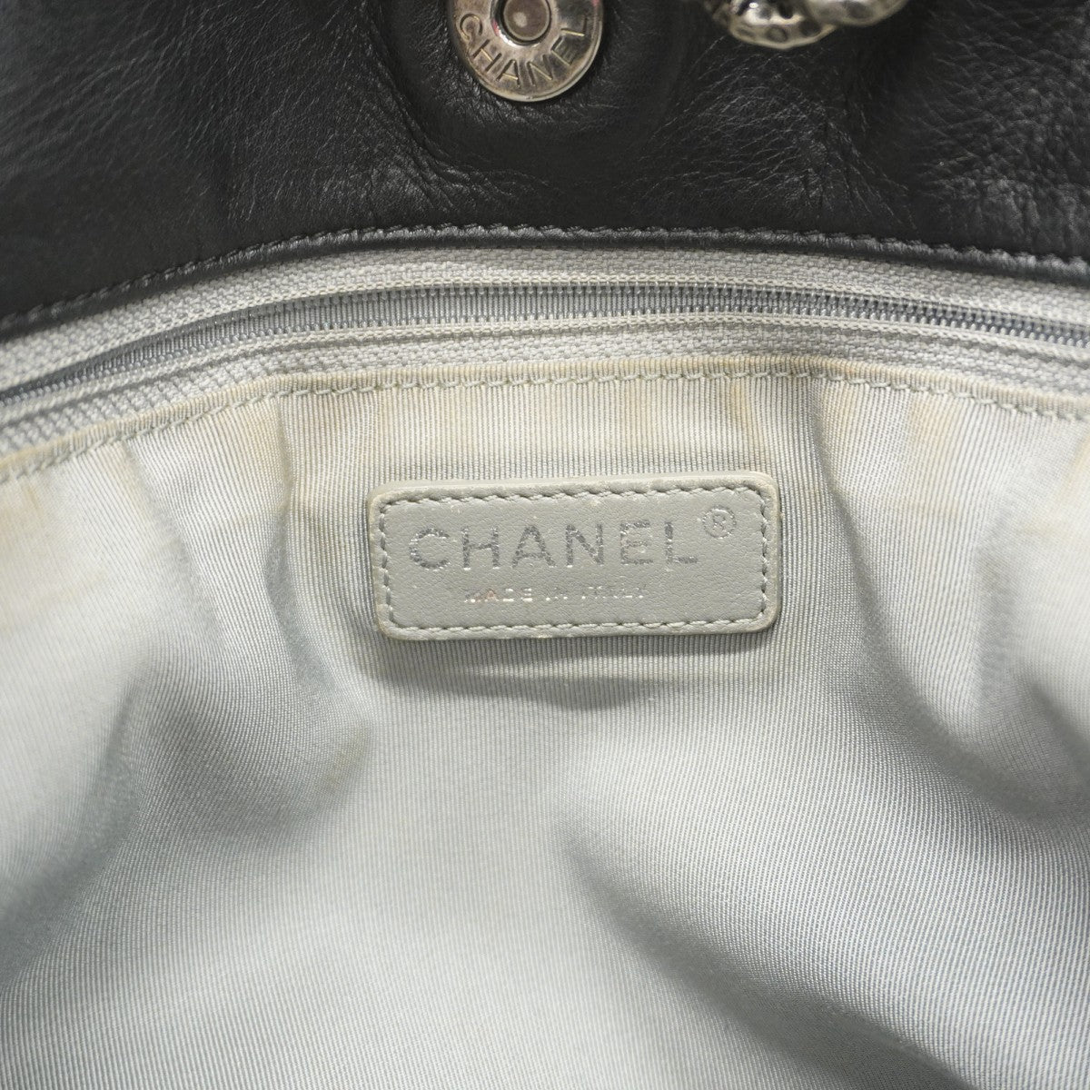 【6gc3686】シャネル トートバッグ マトラッセ ラムスキン ブラック シルバー金具【中古】レディース