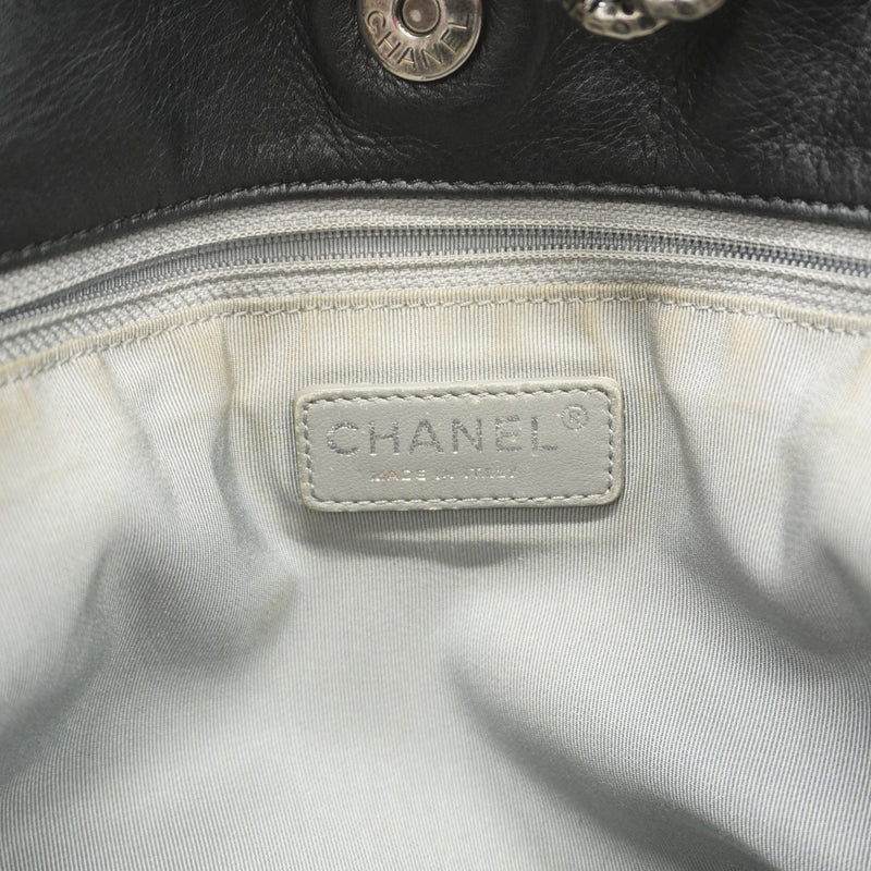 【6gc3686】シャネル トートバッグ マトラッセ ラムスキン ブラック シルバー金具【中古】レディース