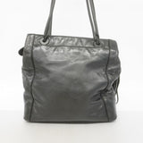 【6gc3687】シャネル トートバッグ レザー ブラック シルバー金具【中古】レディース