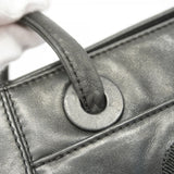 【6gc3687】シャネル トートバッグ レザー ブラック シルバー金具【中古】レディース