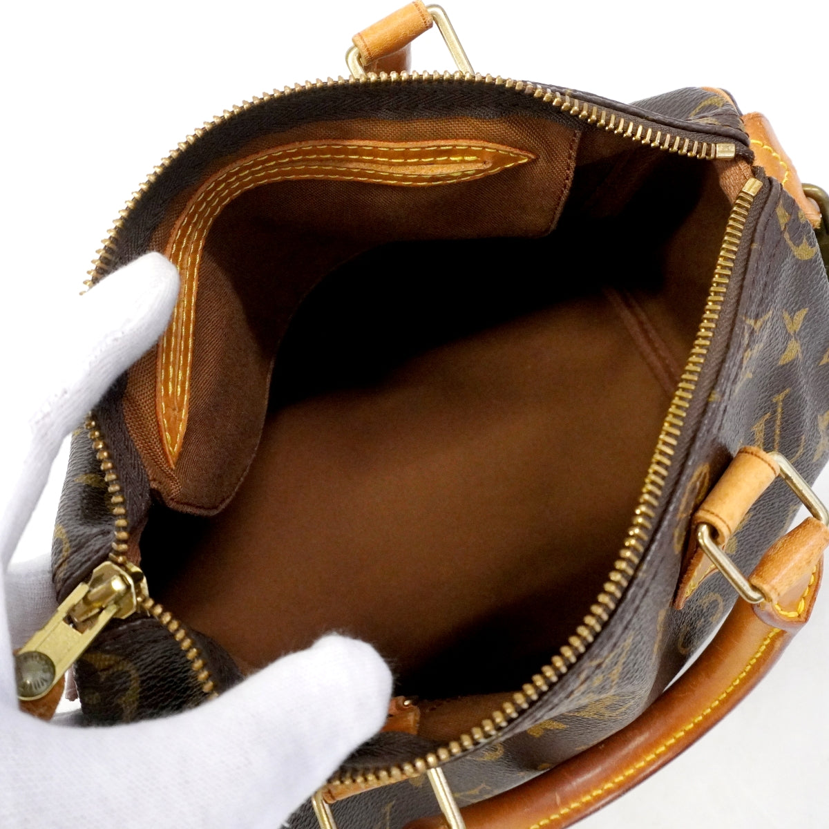 【6gc3696】ルイヴィトン ハンドバッグ モノグラム スピーディ25 M41109 ブラウン【中古】レディース