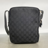 【6gc3714-k】グッチ ショルダーバッグ GGキャンバス 03136 キャンバス ブラック シルバー金具【中古】レディース