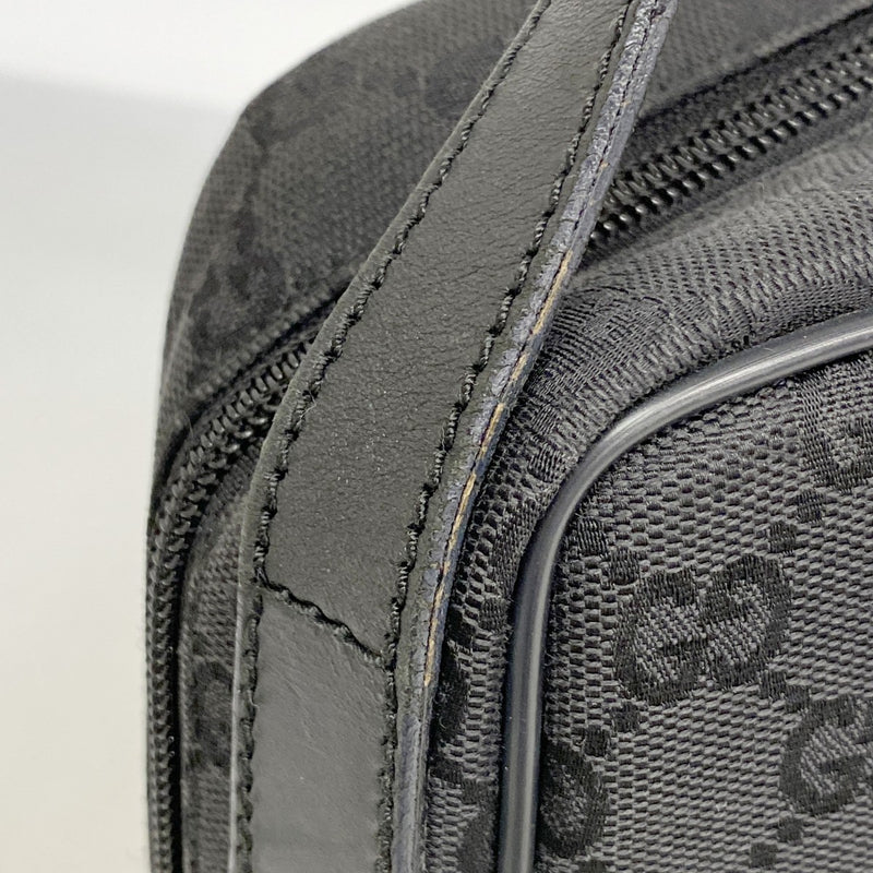【6gc3714-k】グッチ ショルダーバッグ GGキャンバス 03136 キャンバス ブラック シルバー金具【中古】レディース