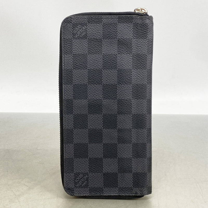 【6gc3717-k】ルイヴィトン 長財布 ダミエ・グラフィット ジッピーウォレットヴェルティカル N63095 ブラック グレー【中古】メンズ
