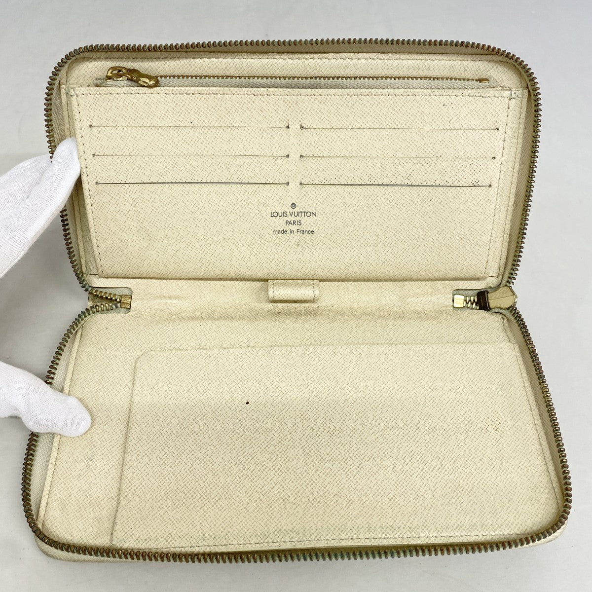 【6gc3728-k】ルイヴィトン 長財布 ダミエ・アズール ジッピーオーガナイザー N60012 ホワイト【中古】メンズ レディース ユニセックス