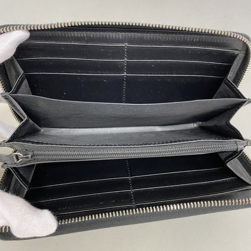 【6gc3732-k】グッチ 長財布 グッチシマ 408839 レザー ブラック シルバー金具【中古】レディース