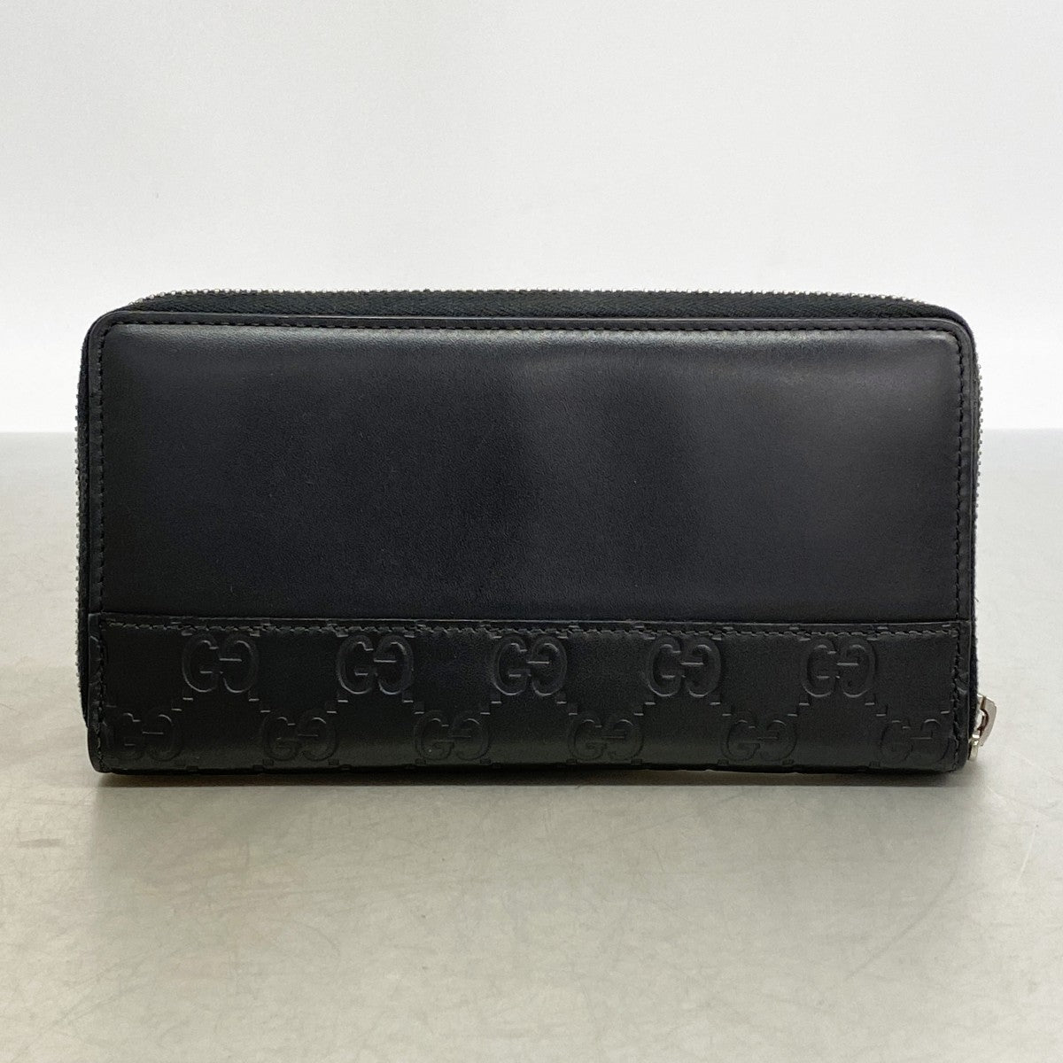 【6gc3732-k】グッチ 長財布 グッチシマ 408839 レザー ブラック シルバー金具【中古】レディース