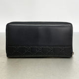 【6gc3732-k】グッチ 長財布 グッチシマ 408839 レザー ブラック シルバー金具【中古】レディース