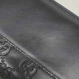 【6gc3732-k】グッチ 長財布 グッチシマ 408839 レザー ブラック シルバー金具【中古】レディース