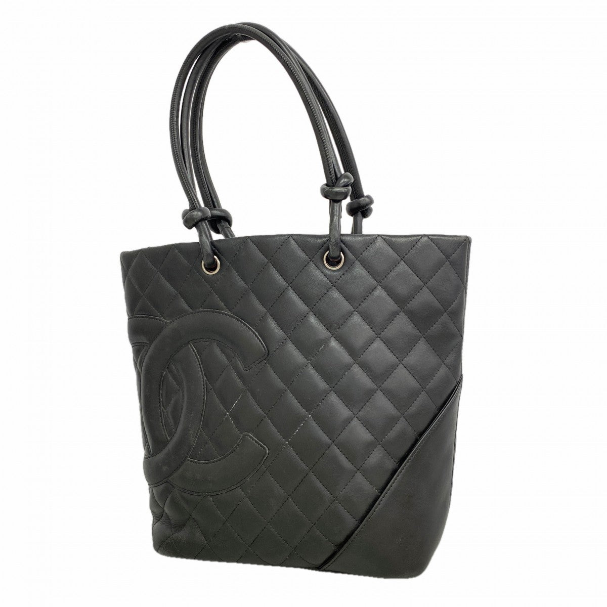 【6gc3733-k】シャネル トートバッグ カンボン ラムスキン ブラック シルバー金具【中古】レディース