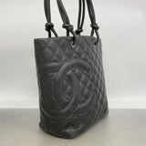 【6gc3733-k】シャネル トートバッグ カンボン ラムスキン ブラック シルバー金具【中古】レディース