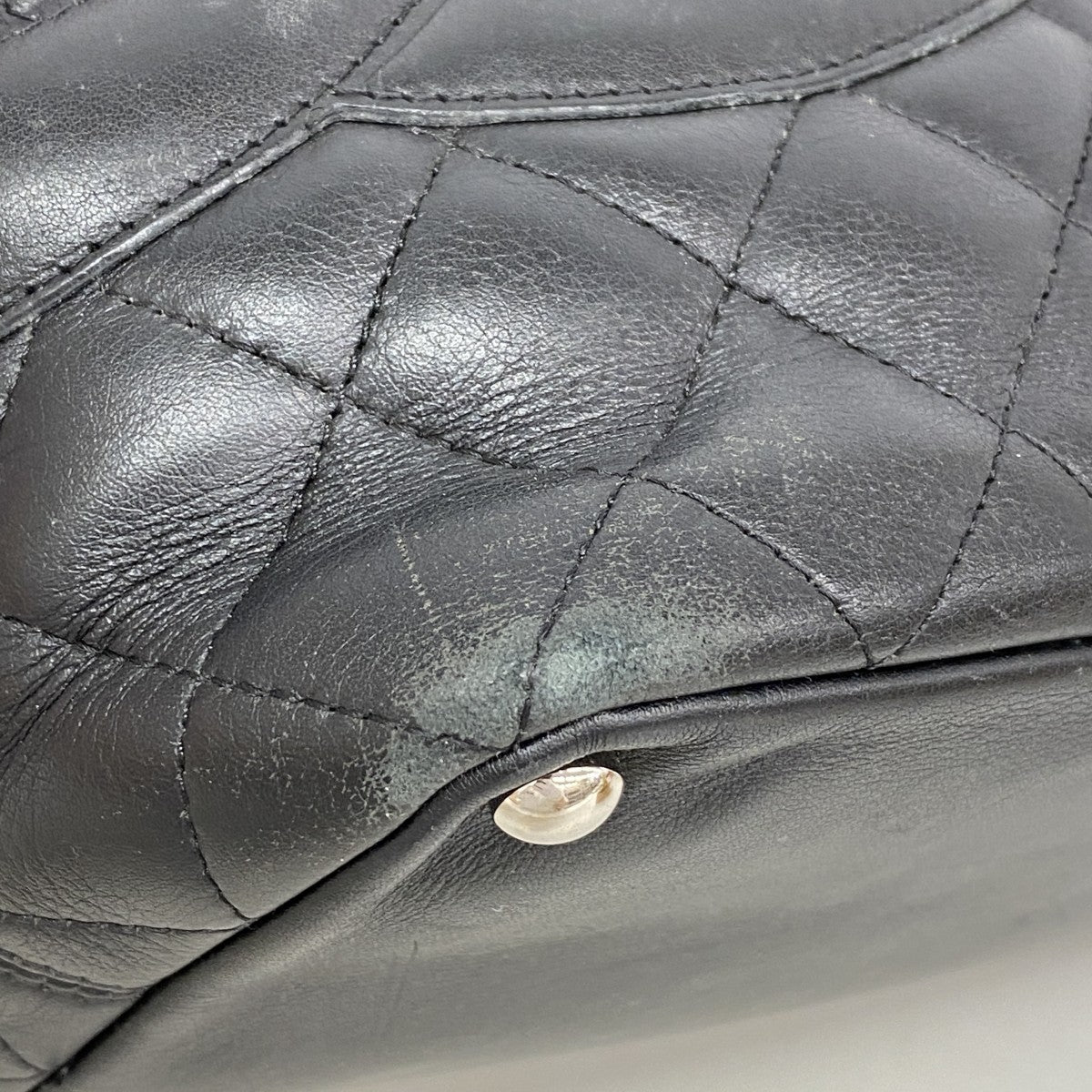 【6gc3733-k】シャネル トートバッグ カンボン ラムスキン ブラック シルバー金具【中古】レディース