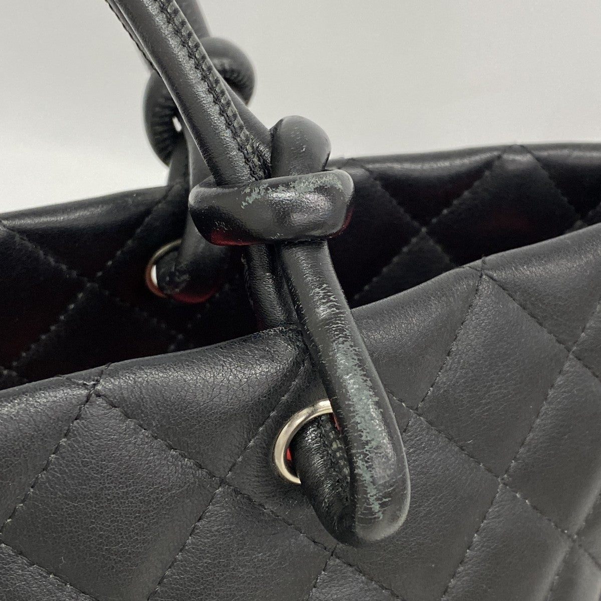 【6gc3733-k】シャネル トートバッグ カンボン ラムスキン ブラック シルバー金具【中古】レディース