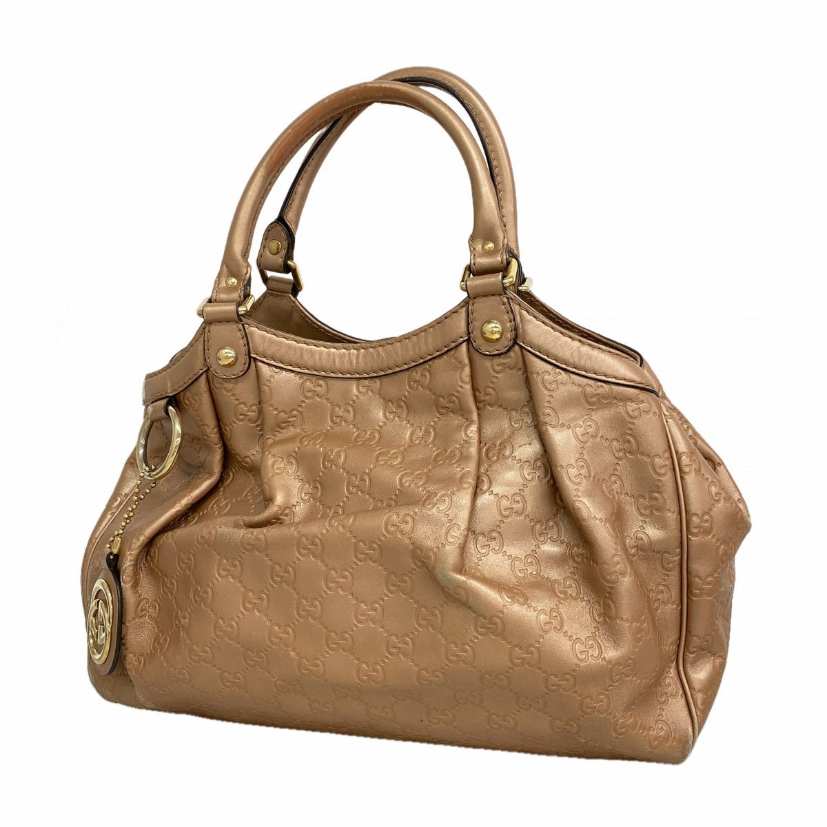 【6gc3743-k】グッチ トートバッグ グッチシマ スーキー 211944 レザー ピンク ゴールド金具【中古】レディース