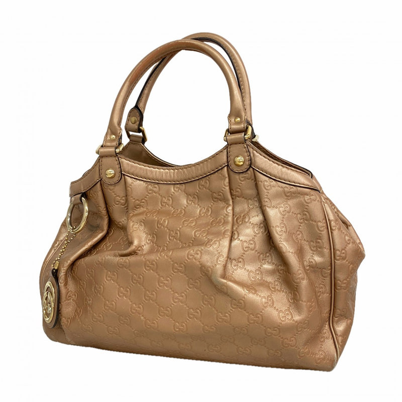 【6gc3743-k】グッチ トートバッグ グッチシマ スーキー 211944 レザー ピンク ゴールド金具【中古】レディース