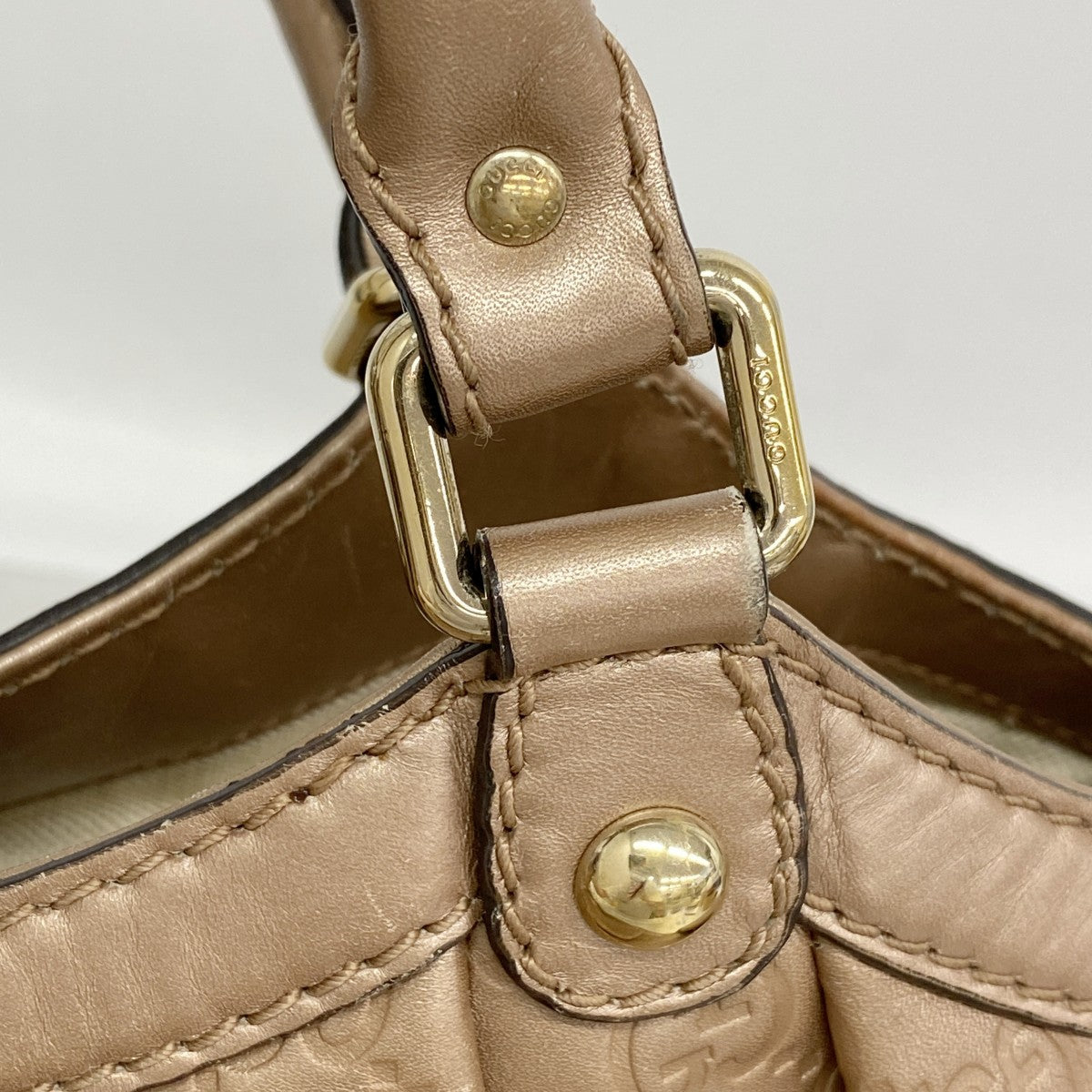【6gc3743-k】グッチ トートバッグ グッチシマ スーキー 211944 レザー ピンク ゴールド金具【中古】レディース