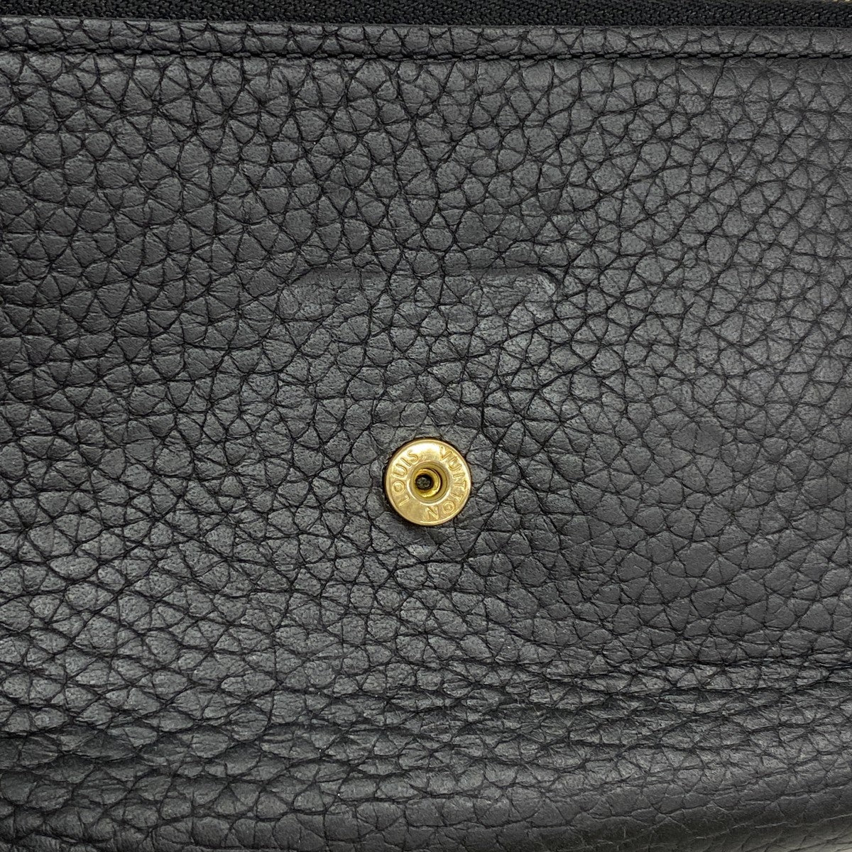 【6gc3748-k】ルイヴィトン 財布 トリヨン ポルトフォイユカプシーヌコンパクト M82764 ノワール【中古】レディース