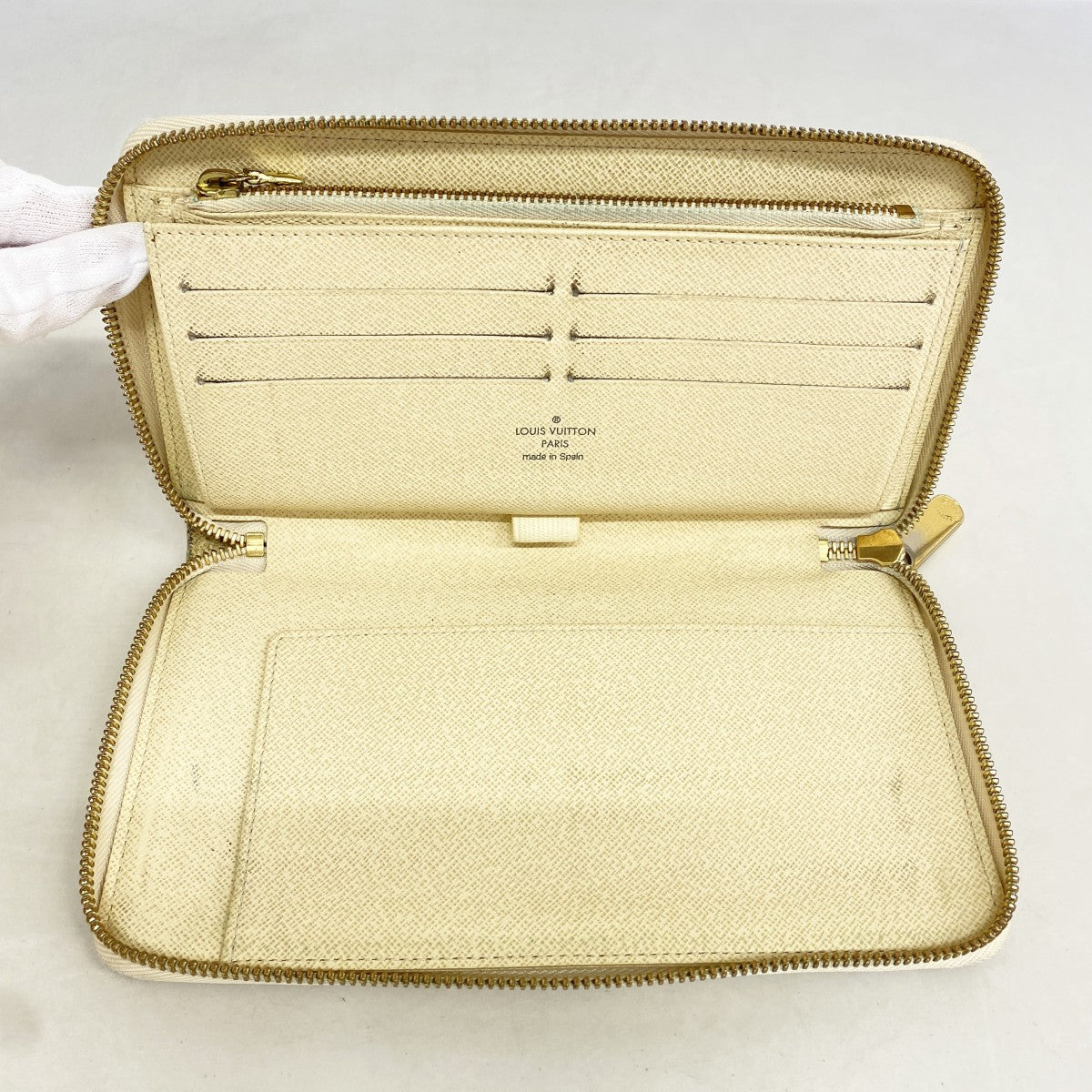 【6gc3752-k】ルイヴィトン 長財布 ダミエ・アズール ジッピーオーガナイザー N60012 ホワイト【中古】メンズ レディース ユニセックス