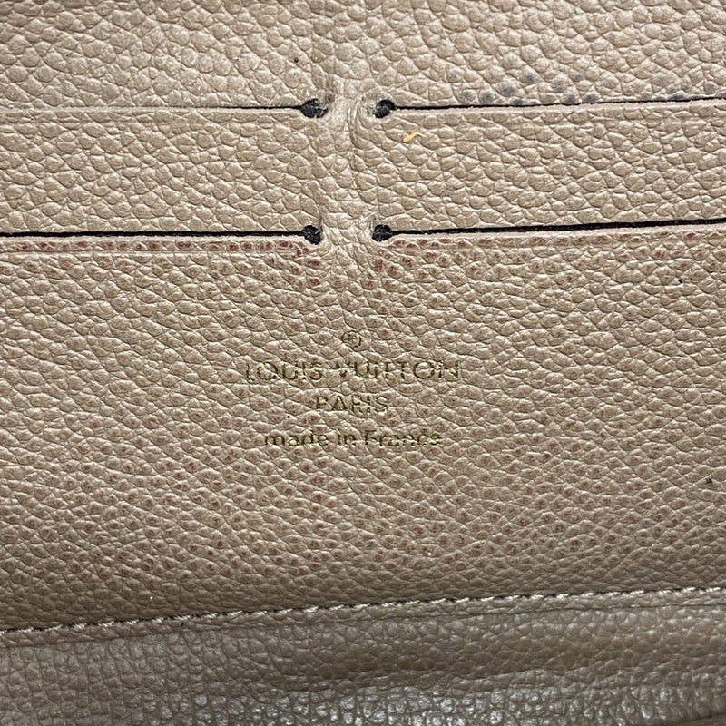 【6gc3754-k】ルイヴィトン 長財布 モノグラム・アンプラント ジッピーウォレット M64088 トープ【中古】レディース