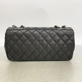 【6gc3756-k】シャネル ショルダーバッグ マトラッセ Wチェーン パンチング ラムスキン ブラック シルバー金具【中古】レディース