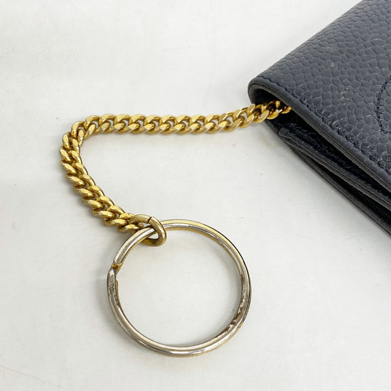 【6gc3762-k】シャネル シガレットケース キャビアスキン ブラック ゴールド金具【中古】レディース