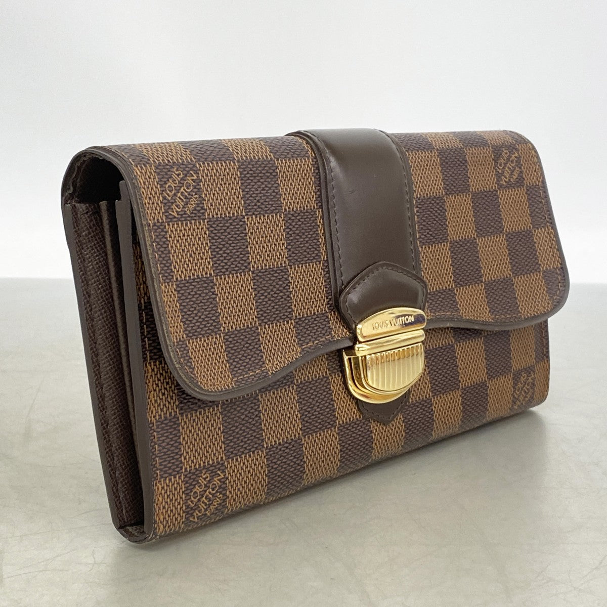 【6gc3766-k】ルイヴィトン 長財布 ダミエ ポルトフォイユシスティナ N61747 エベヌ【中古】レディース