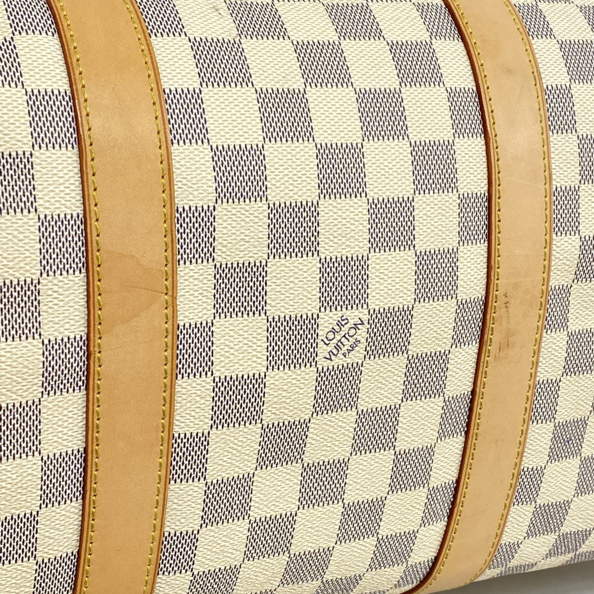 【6gc3778-k】ルイヴィトン ボストンバッグ ダミエ・アズール キーポル50 N41430 ホワイト【中古】メンズ レディース ユニセックス
