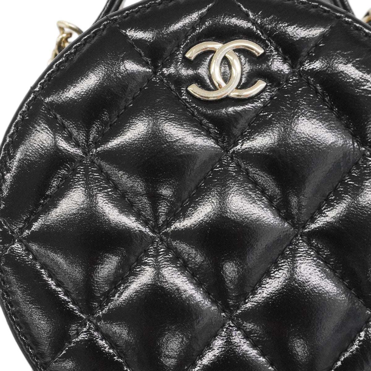 【6gd3789】シャネル ハンドバッグ マトラッセ チェーンショルダー シャイニーラムスキン ブラック シャンパンゴールド金具 2wayバッグ【中古】レディース