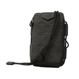 【6gd3785】ルイヴィトン ショルダーバッグ モノグラム・シャドウ レースアップポーチ M12601 ブラック【中古】メンズ