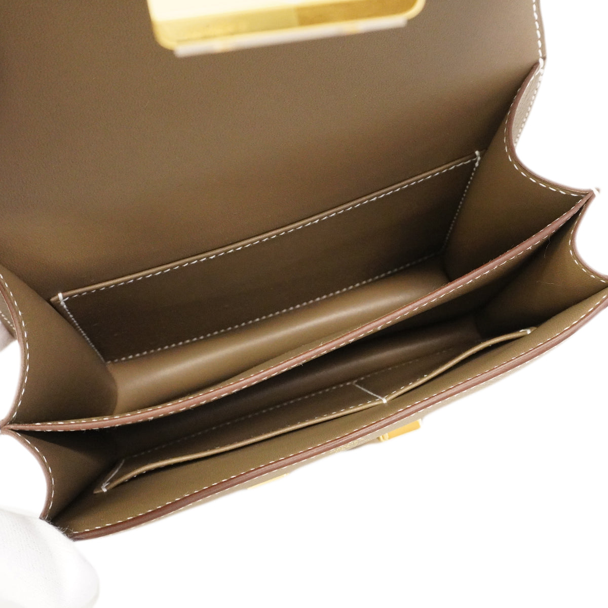 【6gd3790-g】エルメス ショルダーバッグ コンスタンスミニ ヴォーエプソン エトゥープ ゴールド金具 G刻印【中古】レディース
