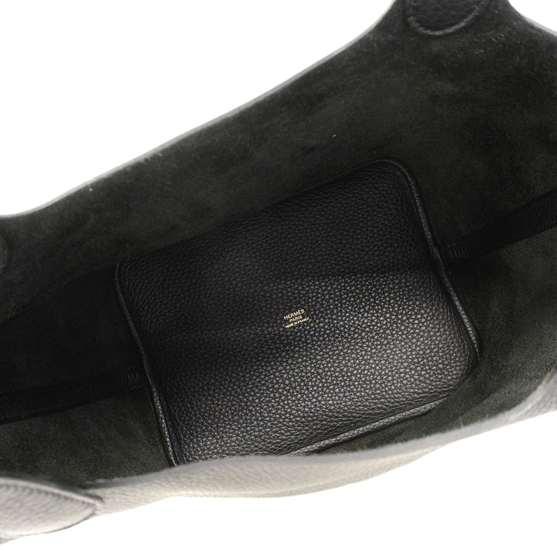 【6gd3792】エルメス ハンドバッグ ピコタンロックMM トリヨンクレマンス ブラック ゴールド金具 K刻印【中古】レディース