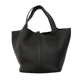【6gd3792】エルメス ハンドバッグ ピコタンロックMM トリヨンクレマンス ブラック ゴールド金具 K刻印【中古】レディース