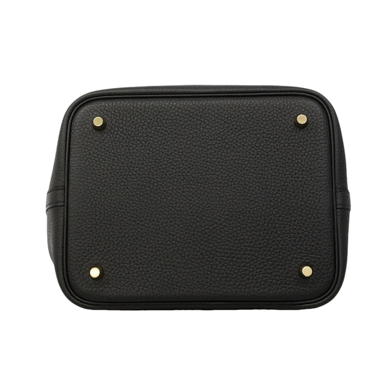 【6gd3792】エルメス ハンドバッグ ピコタンロックMM トリヨンクレマンス ブラック ゴールド金具 K刻印【中古】レディース