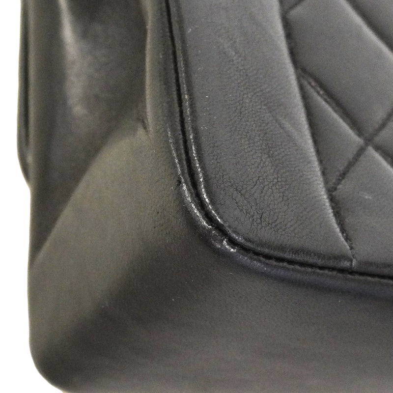 【6gd3794】シャネル ショルダーバッグ ダイアナ チェーンショルダー ラムスキン ブラック ゴールド金具【中古】レディース