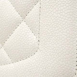 【6gd3795-h】シャネル ショルダーバッグ ダイアナ チェーンショルダー キャビアスキン ホワイト ゴールド金具【中古】レディース
