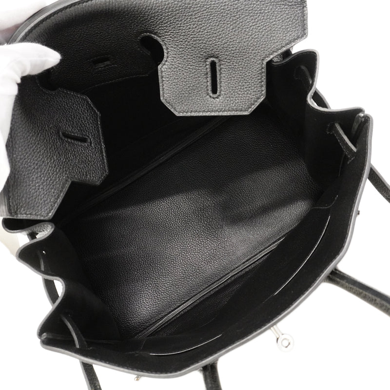 【6gd3796-h】エルメス ハンドバッグ バーキン35 トゴ ブラック シルバー金具 □Q刻印【中古】レディース