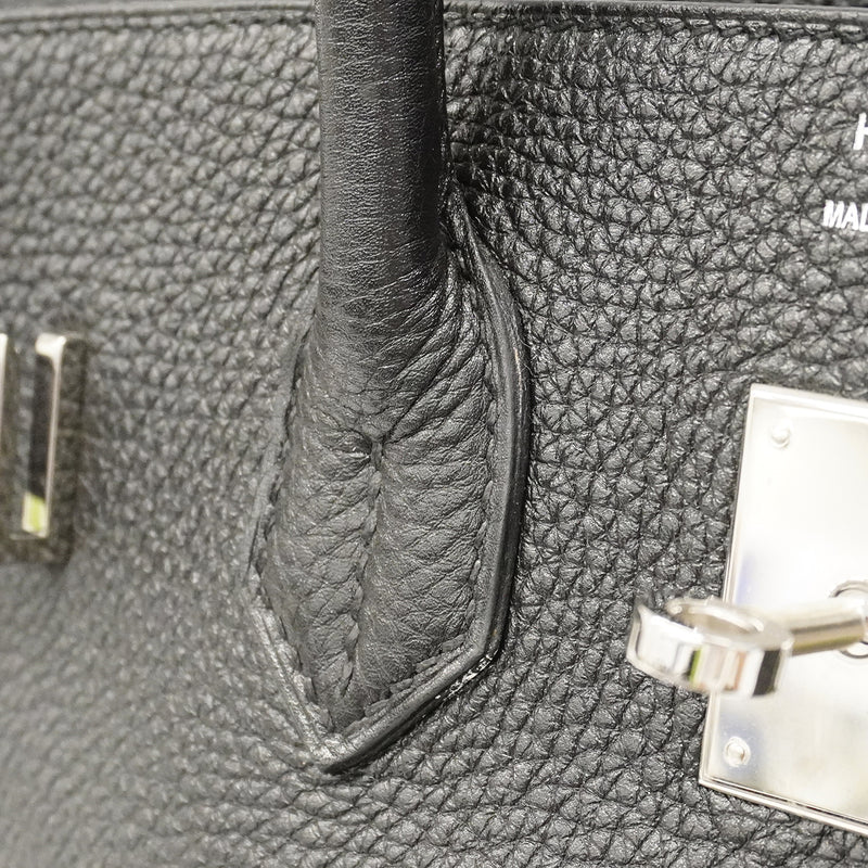 【6gd3796-h】エルメス ハンドバッグ バーキン35 トゴ ブラック シルバー金具 □Q刻印【中古】レディース