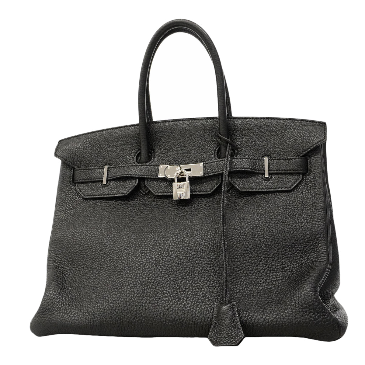 【6gd3796-h】エルメス ハンドバッグ バーキン35 トゴ ブラック シルバー金具 □Q刻印【中古】レディース